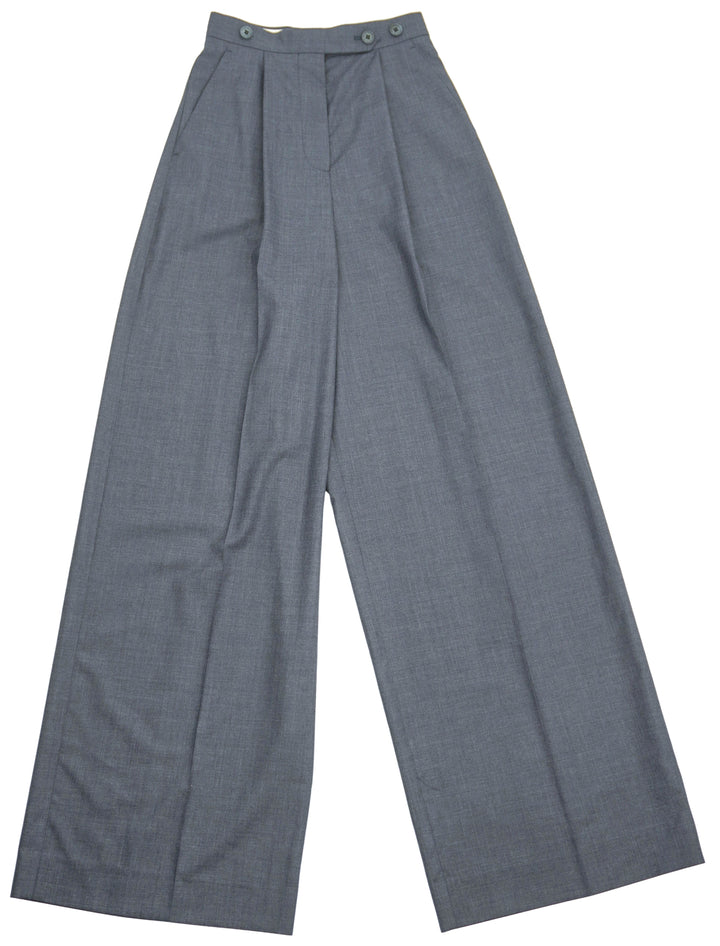 Givenchy Pleated Wide Leg Trousers in Denim Blue