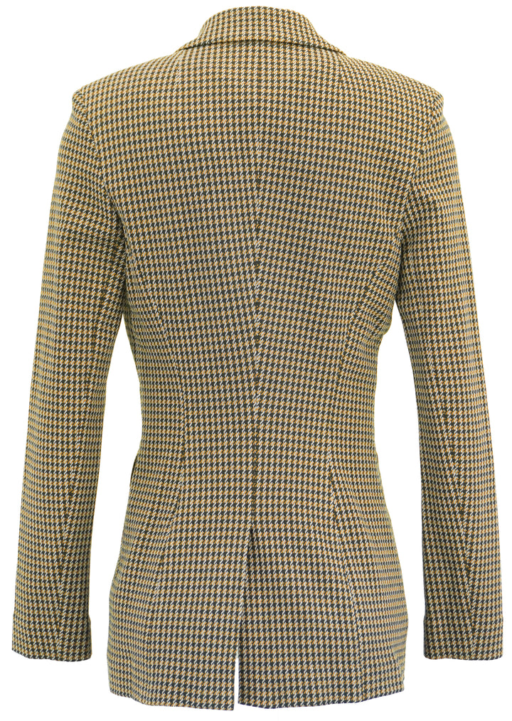 Rosetta Getty Houndstooth Peak Lapel Blazer in Brown Multi - Discounts on Rosetta Getty at UAL