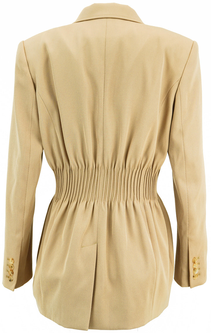 Chloé Cinched Waist Blazer in Pearl Beige - Discounts on Chloé at UAL