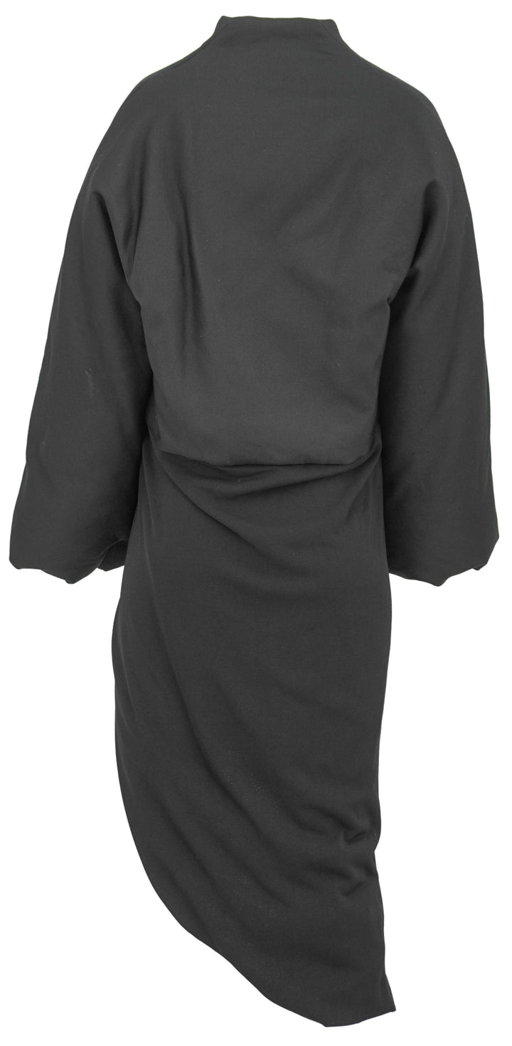 ALAÏA Bi-Fabric Wool Satin Coat in Black