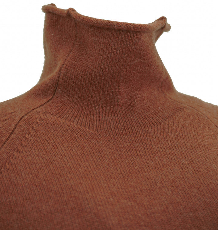 Organic by John Patrick Mock Neck Sweater in Copper