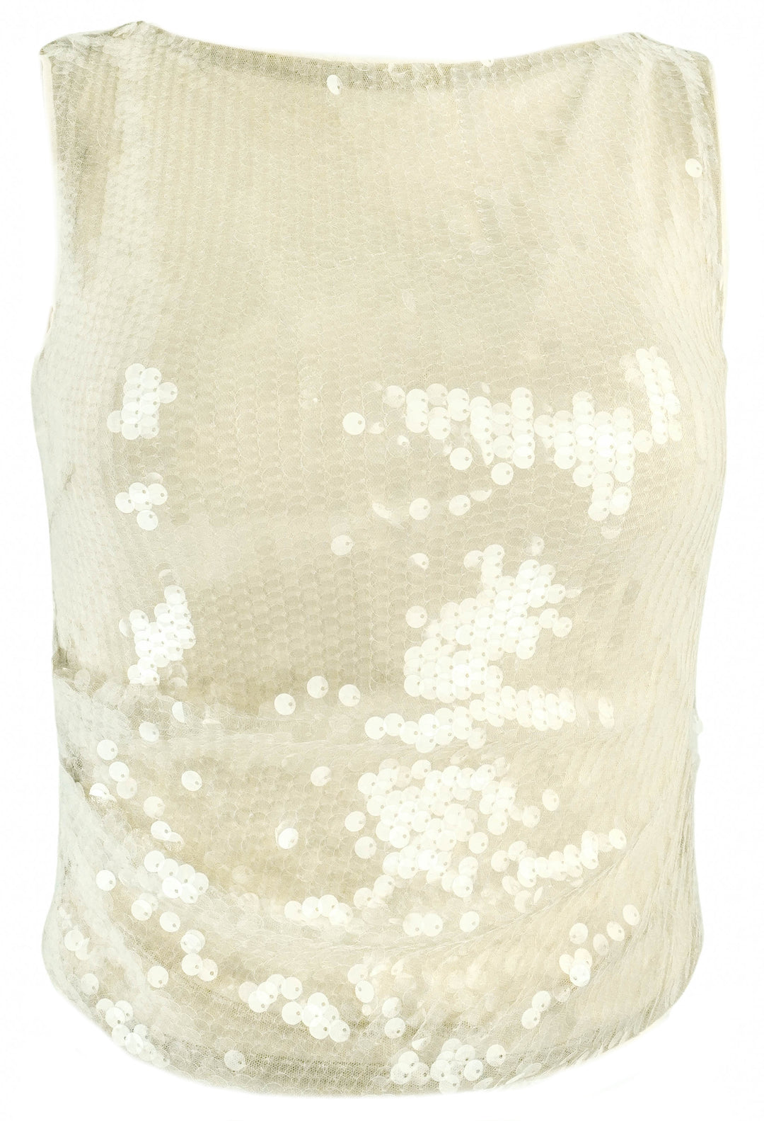 Staud Eton Sequin Sleeveless Top in Moon - Discounts on Staud at UAL