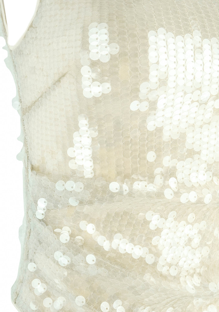 Staud Eton Sequin Sleeveless Top in Moon - Discounts on Staud at UAL