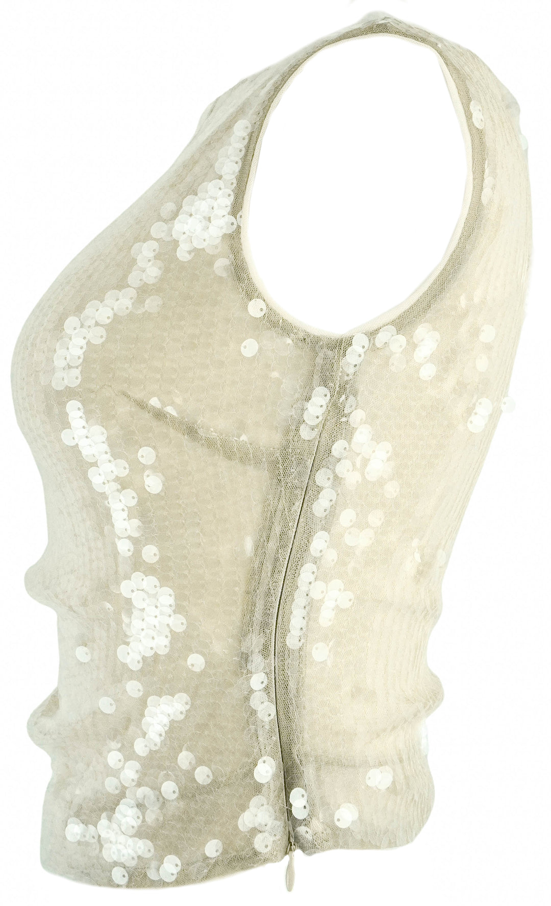 Staud Eton Sequin Sleeveless Top in Moon - Discounts on Staud at UAL
