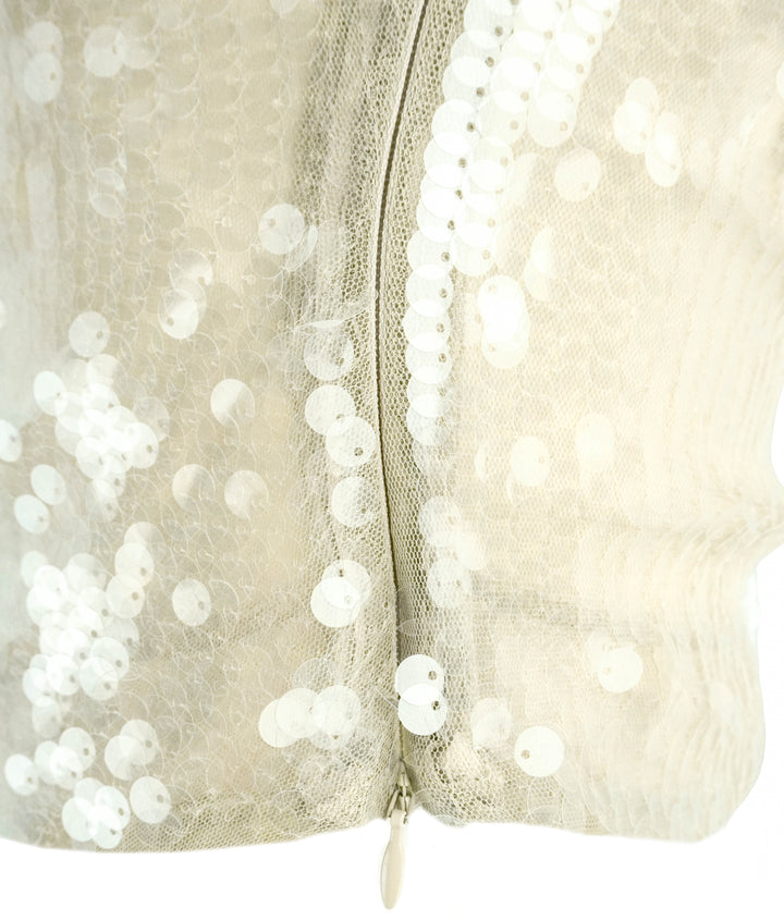 Staud Eton Sequin Sleeveless Top in Moon - Discounts on Staud at UAL