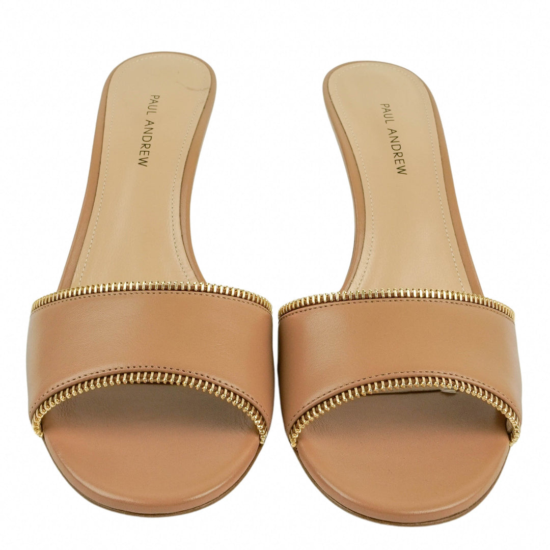 Paul Andrew Zippy Mules in Tan - Discounts on Paul Andrew at UAL