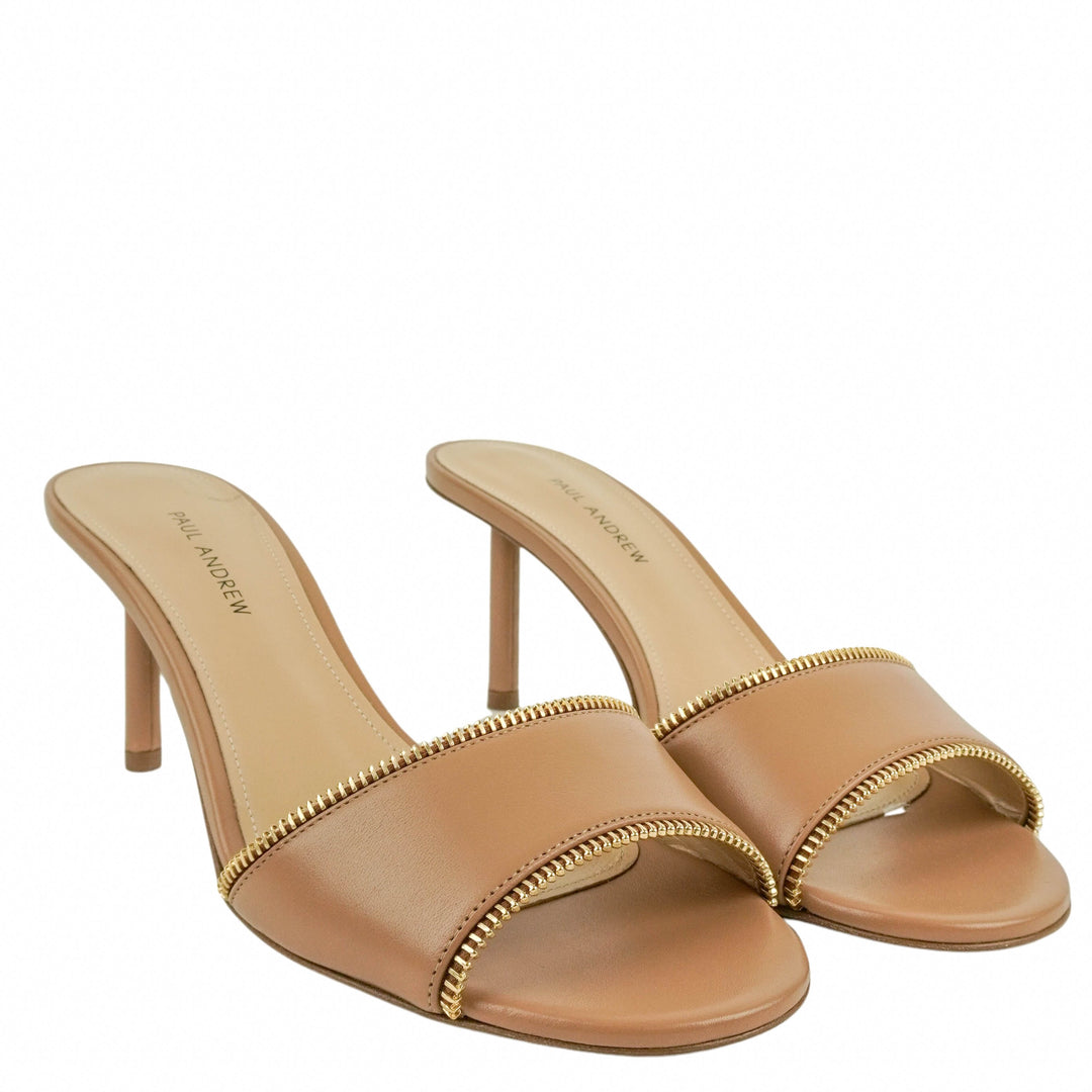 Paul Andrew Zippy Mules in Tan - Discounts on Paul Andrew at UAL
