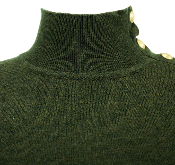 L'Agence Kamdyn Mock Neck Sweater in Moss