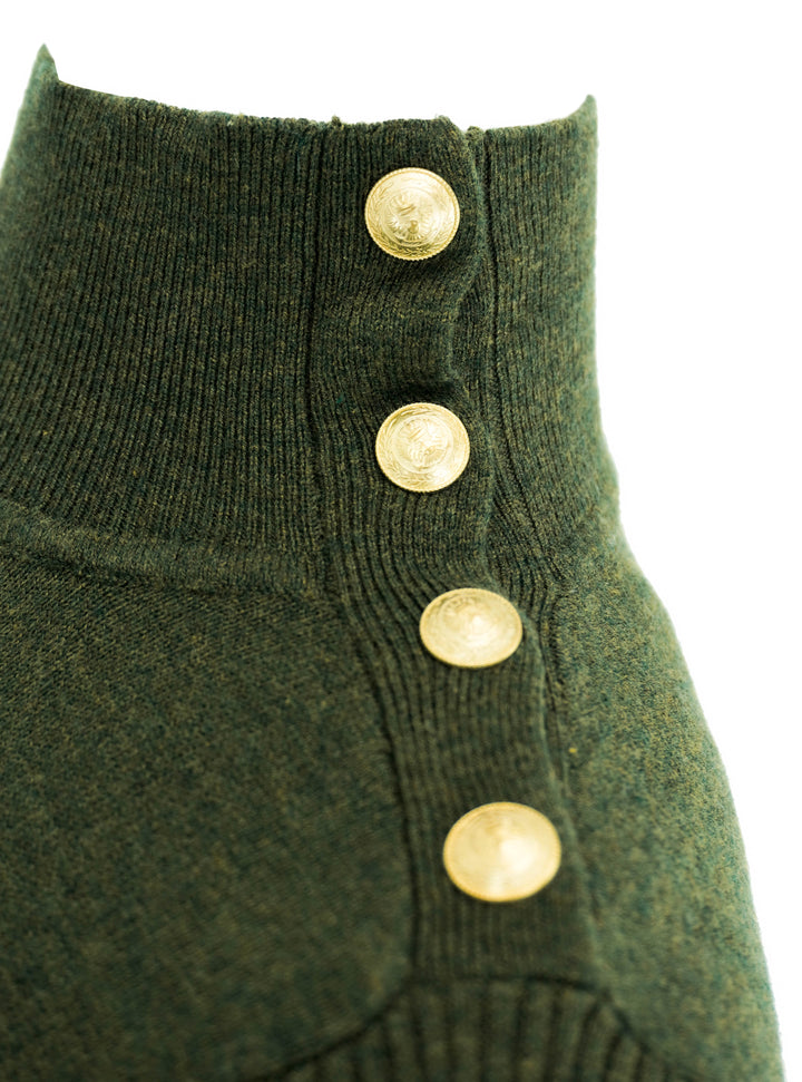 L'Agence Kamdyn Mock Neck Sweater in Moss