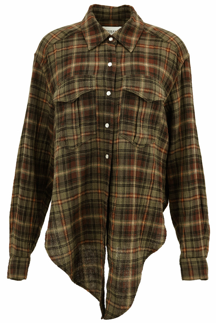 Isabel Marant Etoile Nath Shirt in Khaki Brown