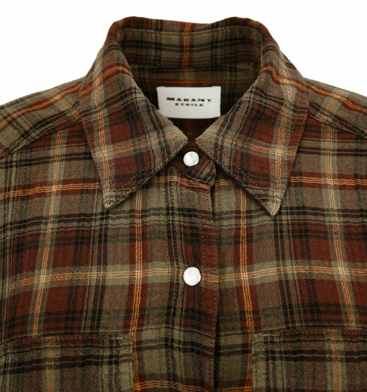 Isabel Marant Etoile Nath Shirt in Khaki Brown