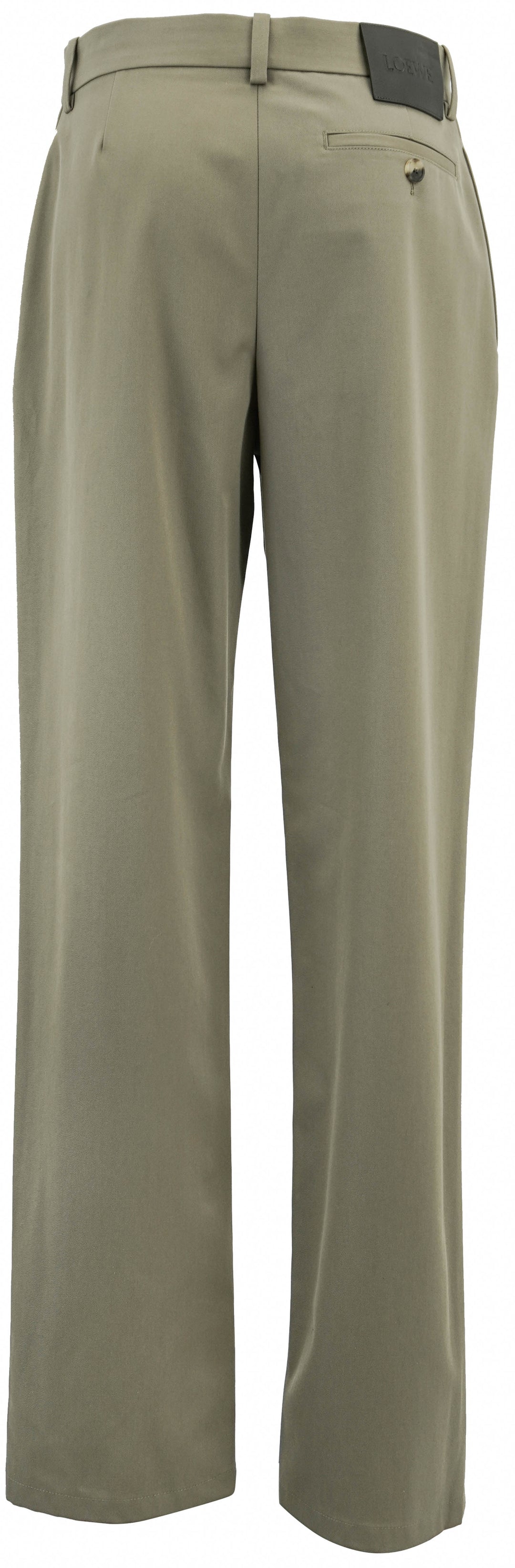 Loewe Straight Leg Trousers in Khaki Brown - Discounts on LOEWE at UAL