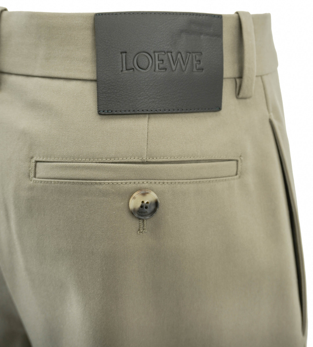 Loewe Straight Leg Trousers in Khaki Brown - Discounts on LOEWE at UAL