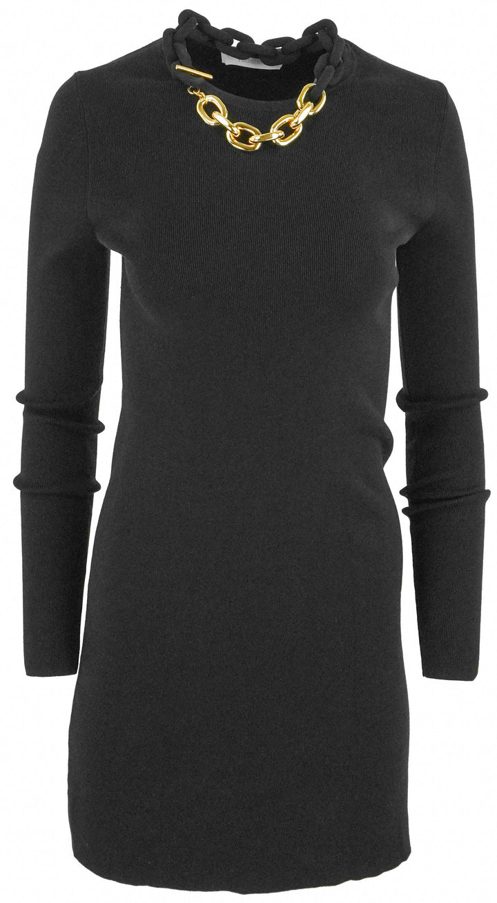 Paco Rabanne Mini Dress With Chain Detail in Black - Discounts on Paco Rabanne at UAL