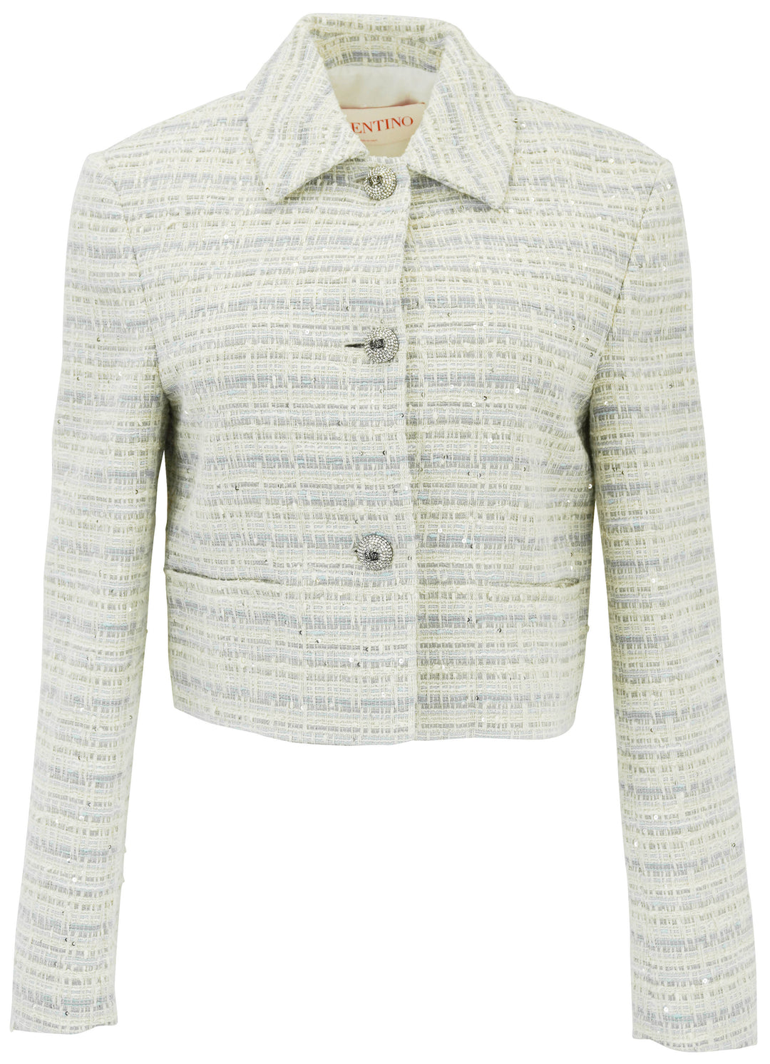 Valentino Tweed Jacket in Grey Blue