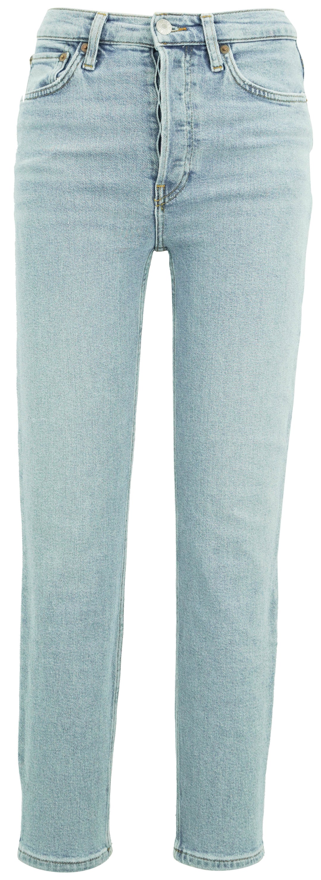 Re/Done 90s High Rise Ankle Crop Jeans in Mid 90s - Discounts on RE/DONE at UAL