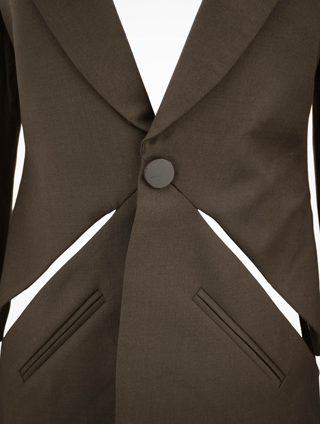 Christopher Esber Triquetra Slash Cutout Blazer in Dark Brown