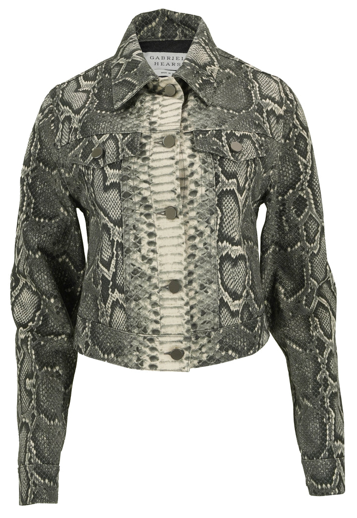 Gabriela Hearst Bronte Snake Print Jacket in Grey - Discounts on Gabriela Hearst at UAL