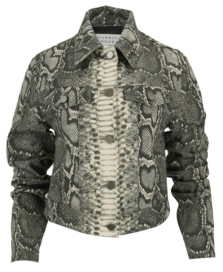 Gabriela Hearst Bronte Snake Print Jacket in Grey - Discounts on Gabriela Hearst at UAL
