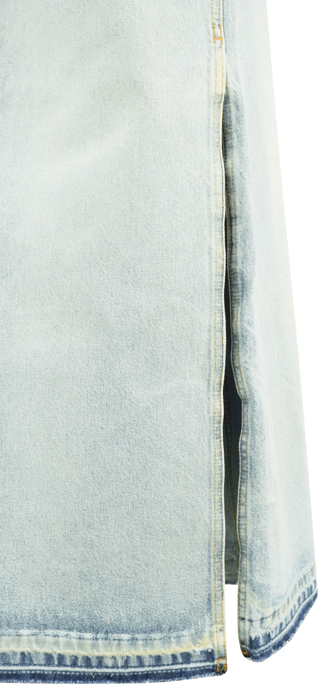Re/Done Mid Rise Split Skirt in Ripped Tide - Discounts on RE/DONE at UAL