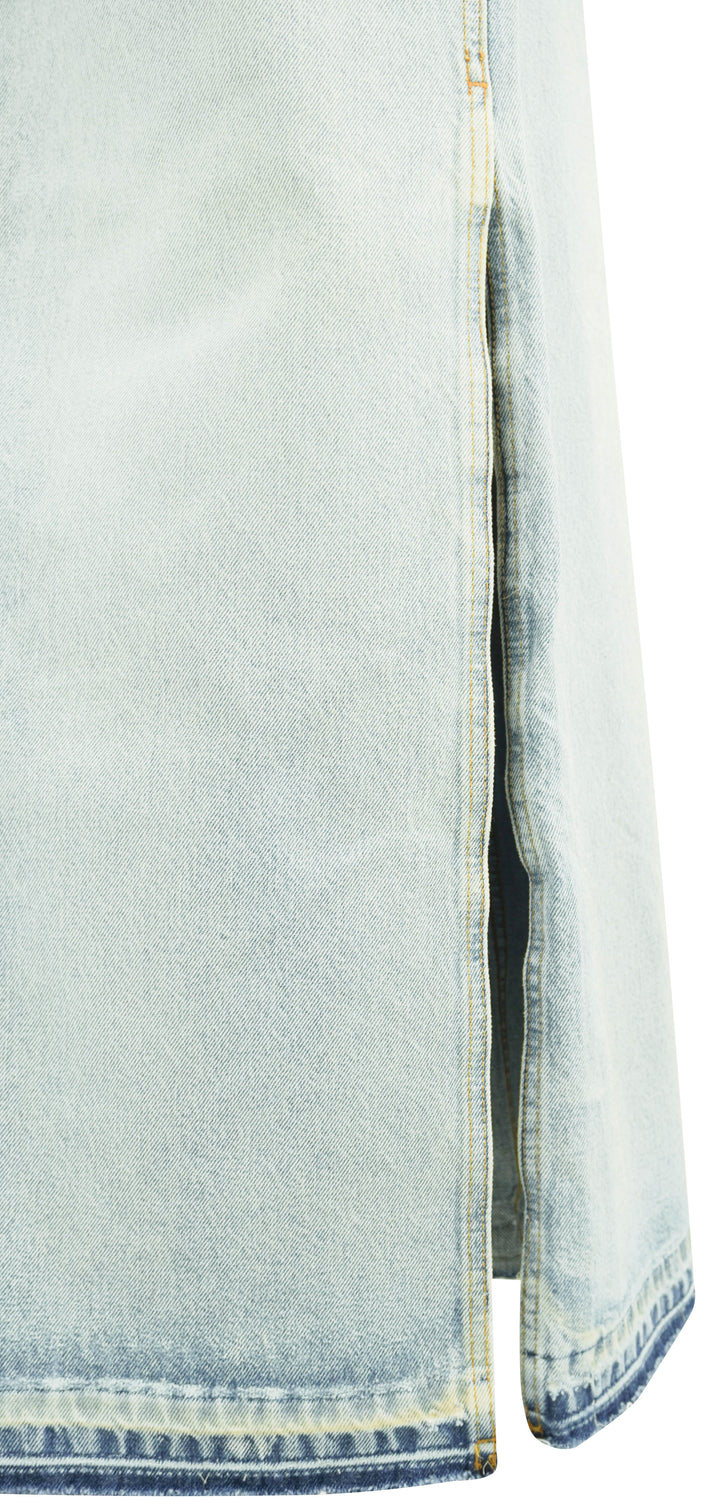 Re/Done Mid Rise Split Skirt in Ripped Tide - Discounts on RE/DONE at UAL