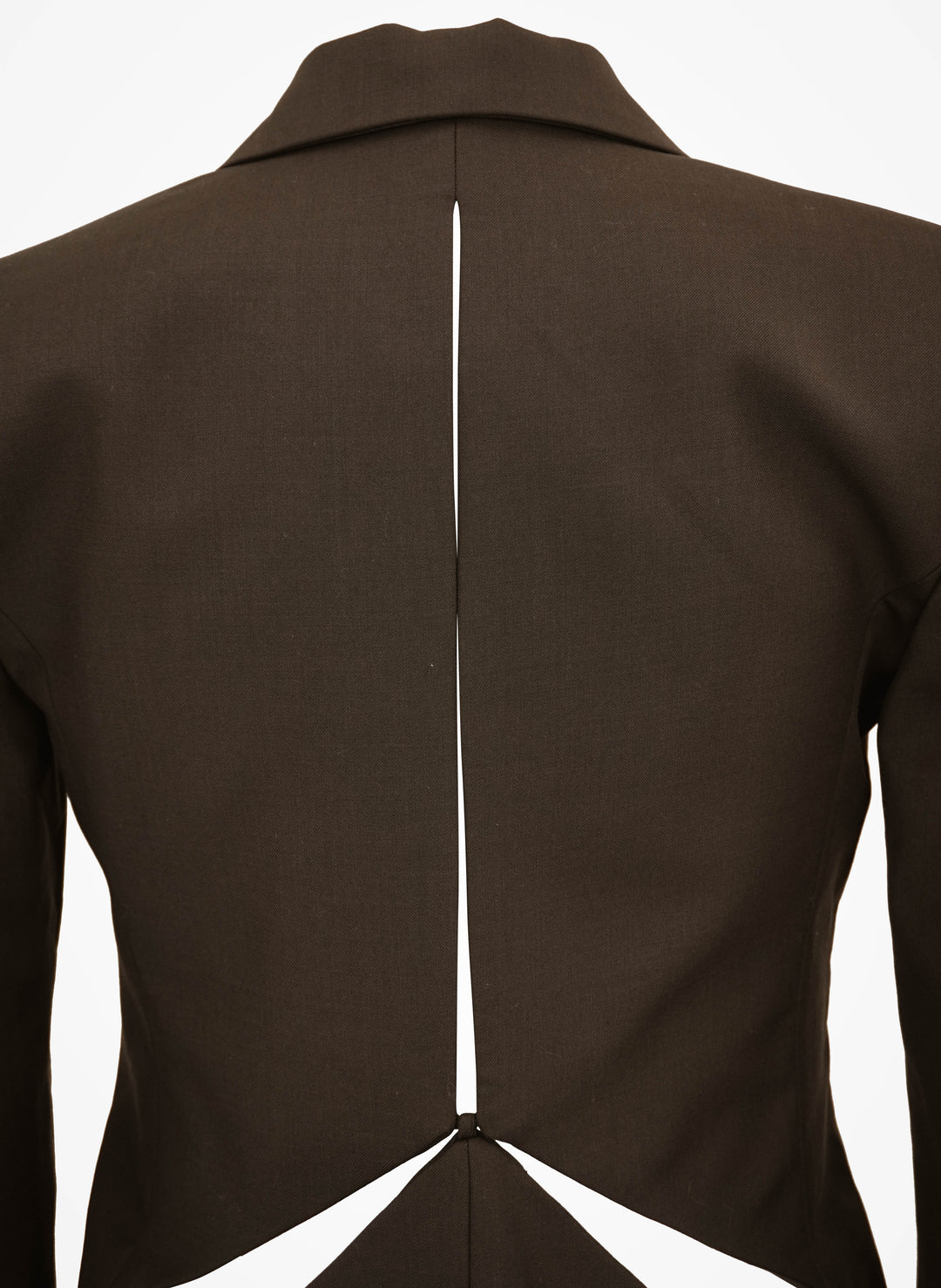 Christopher Esber Triquetra Slash Cutout Blazer in Dark Brown