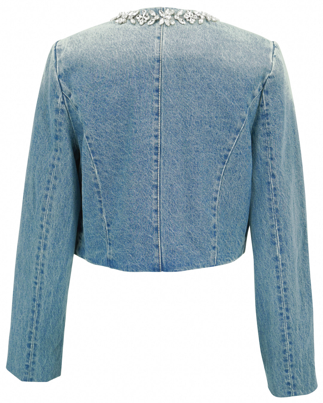 Zimmermann Crush Embellished Denim Jacket in Blue Moon