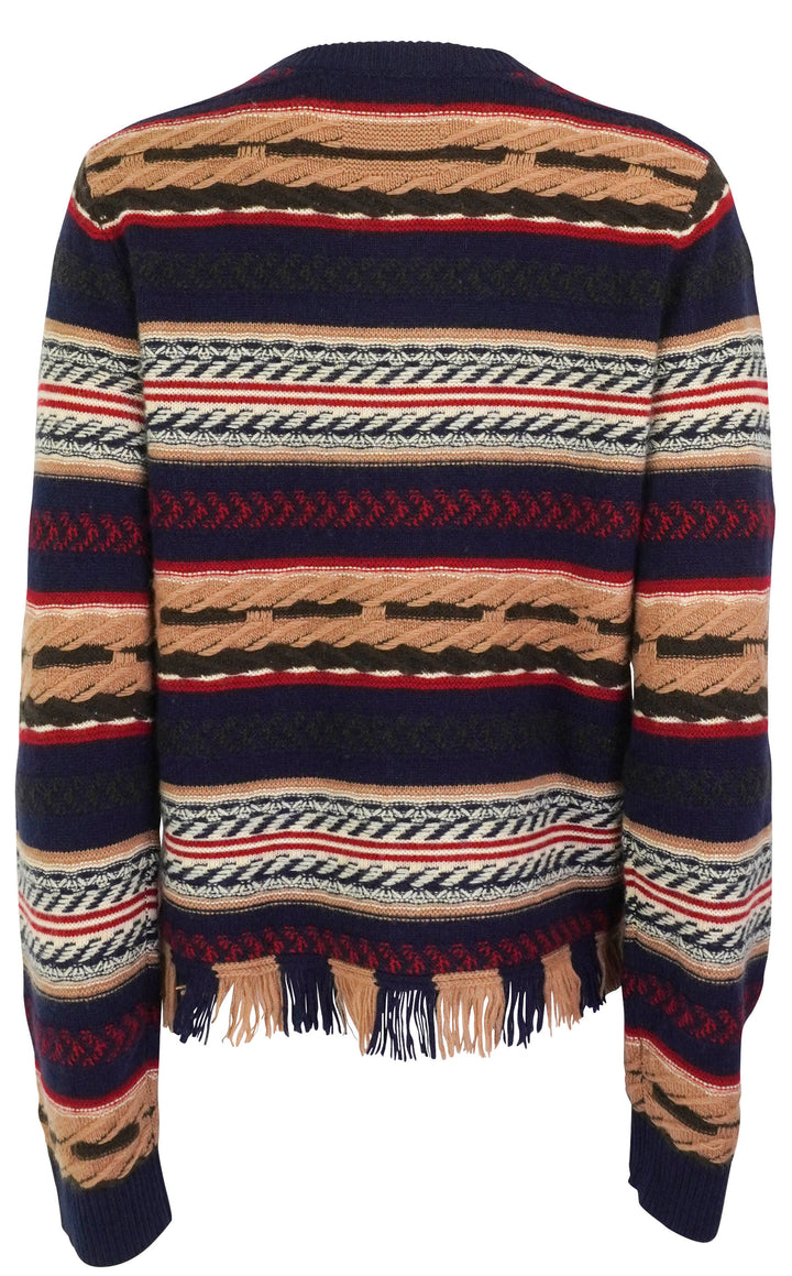 Guest in Residence Western Stripe Crew Sweater in Midnight Combo