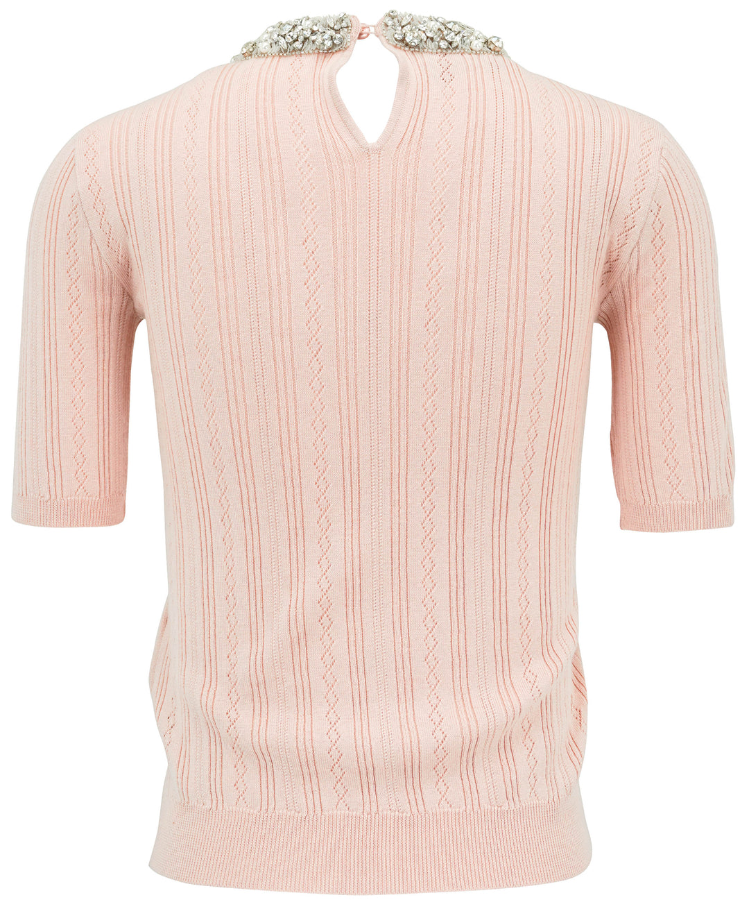 Valentino Embroidered Tee Shirt in Pink Nude