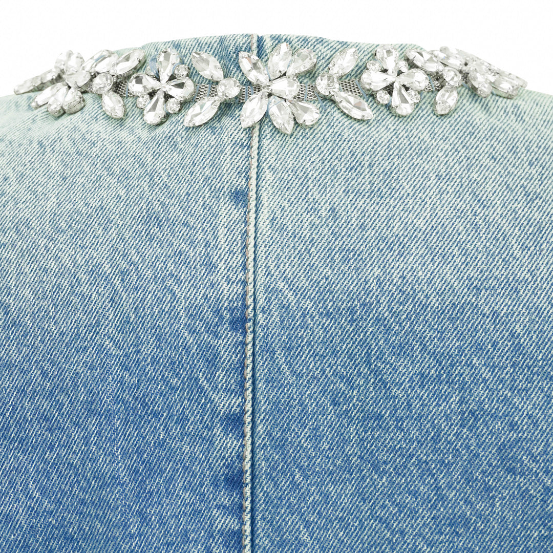 Zimmermann Crush Embellished Denim Jacket in Blue Moon