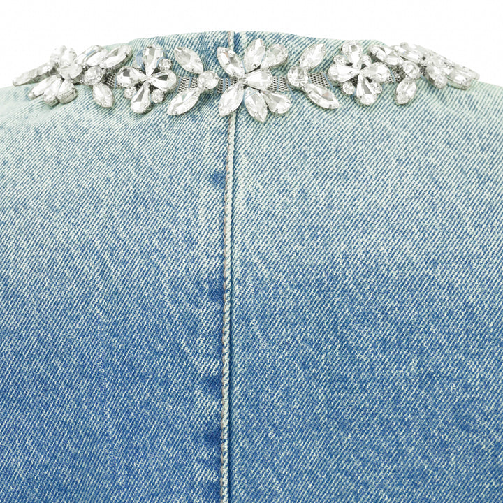 Zimmermann Crush Embellished Denim Jacket in Blue Moon