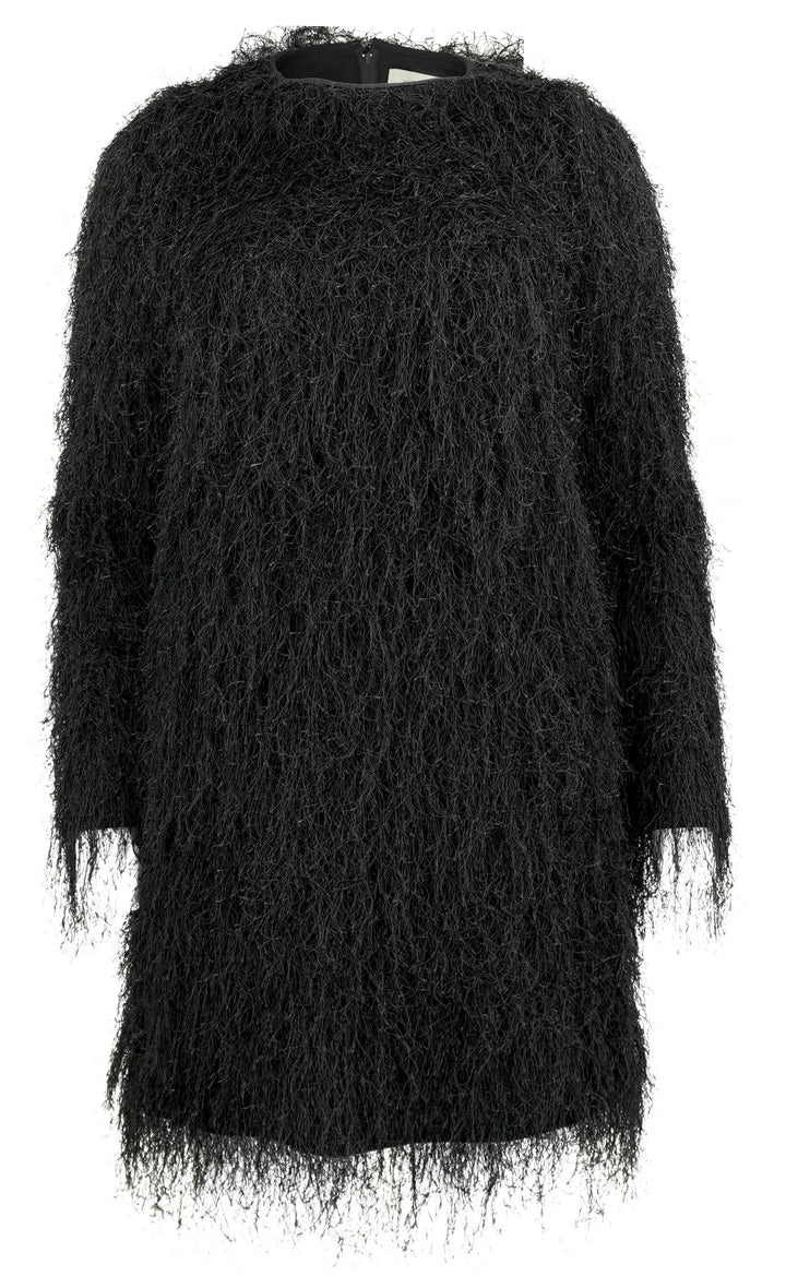 LouLou De Saison Tina Fringe Mini Dress in Black - Discounts on LouLou De Saison at UAL