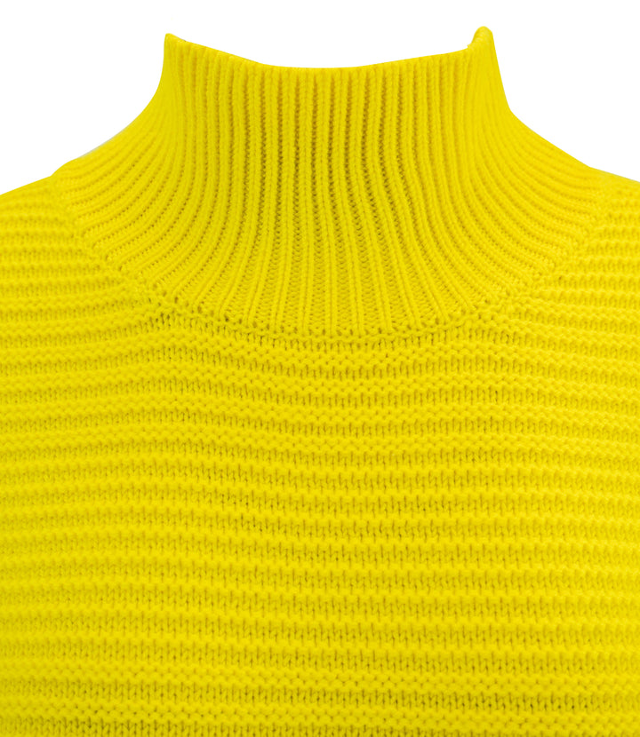 Brandon Maxwell Garter Stitch Turtleneck Sweater in Yellow - Discounts on Brandon Maxwell at UAL