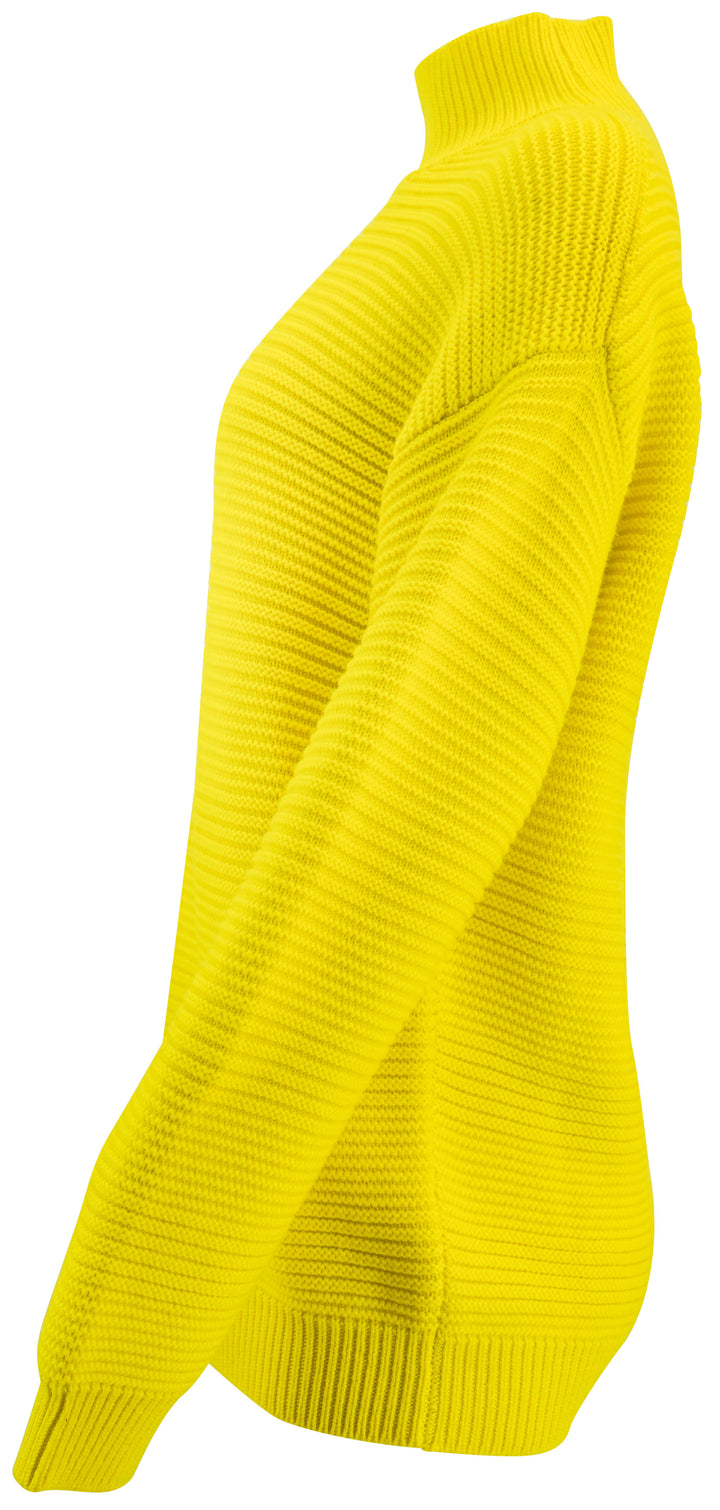 Brandon Maxwell Garter Stitch Turtleneck Sweater in Yellow - Discounts on Brandon Maxwell at UAL