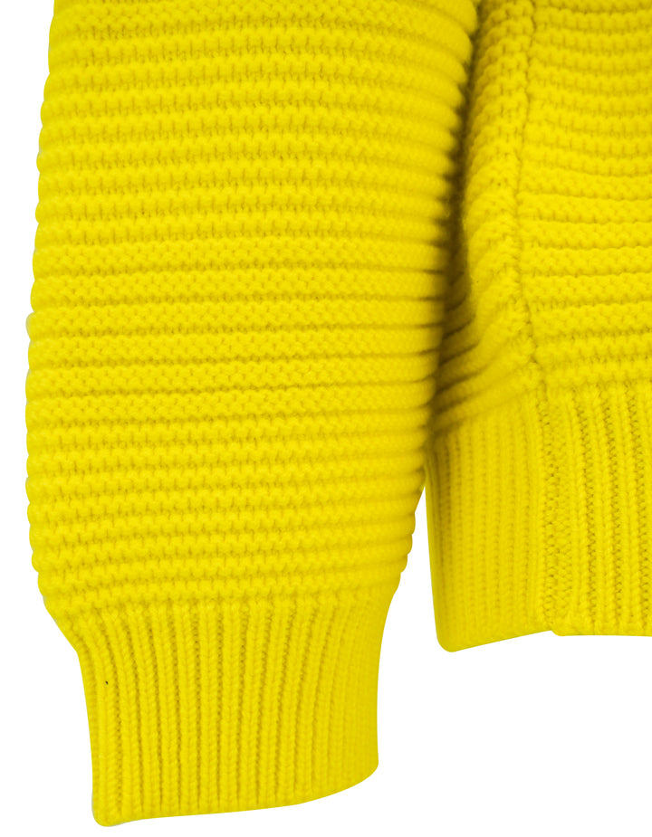 Brandon Maxwell Garter Stitch Turtleneck Sweater in Yellow - Discounts on Brandon Maxwell at UAL