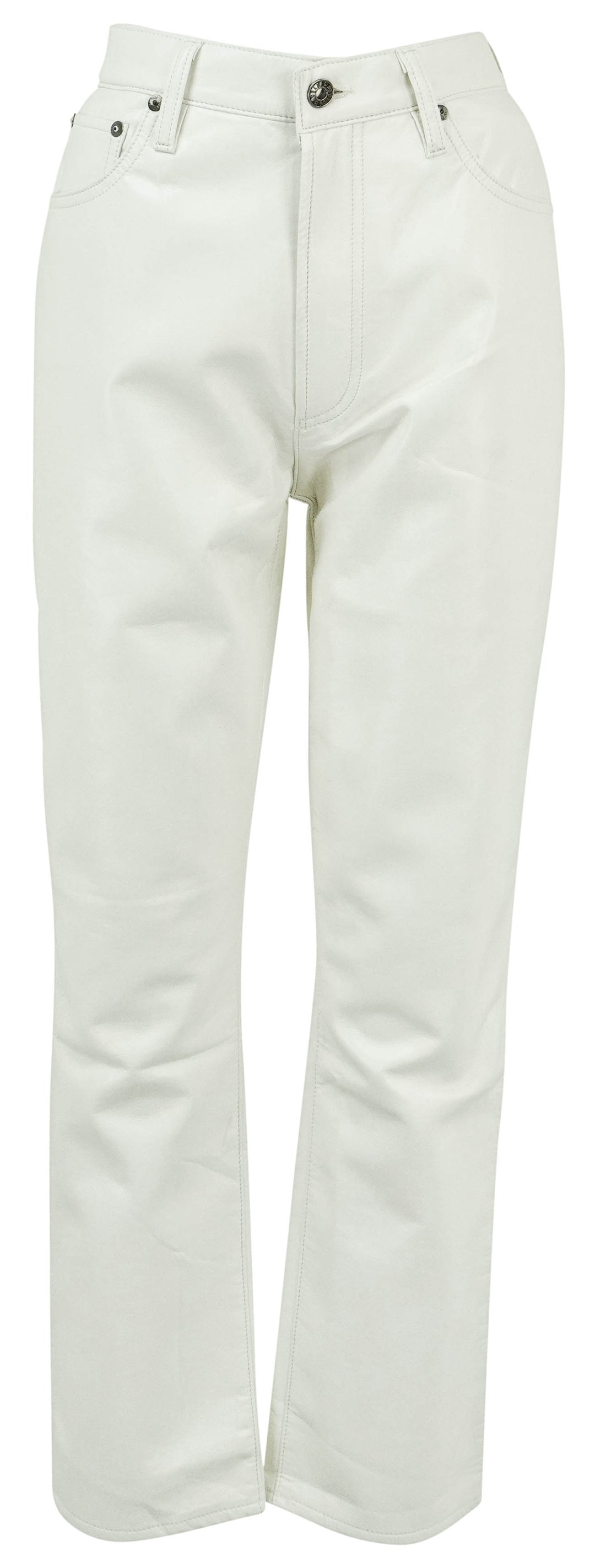 Agolde Riley Leather Pant in Cream - Discounts on AGOLDE at UAL