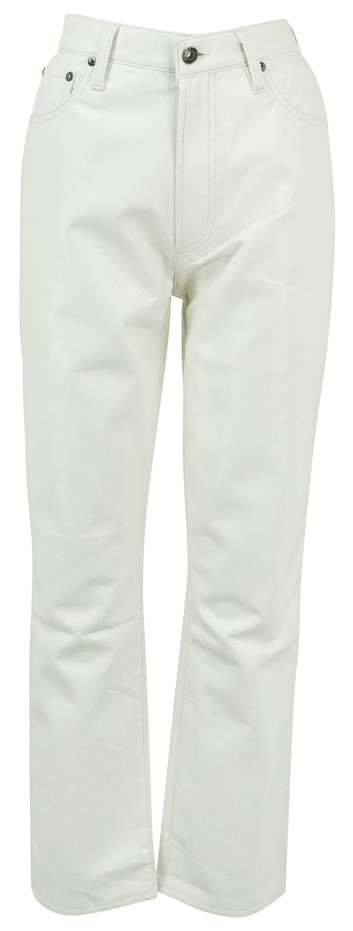 Agolde Riley Leather Pant in Cream - Discounts on AGOLDE at UAL