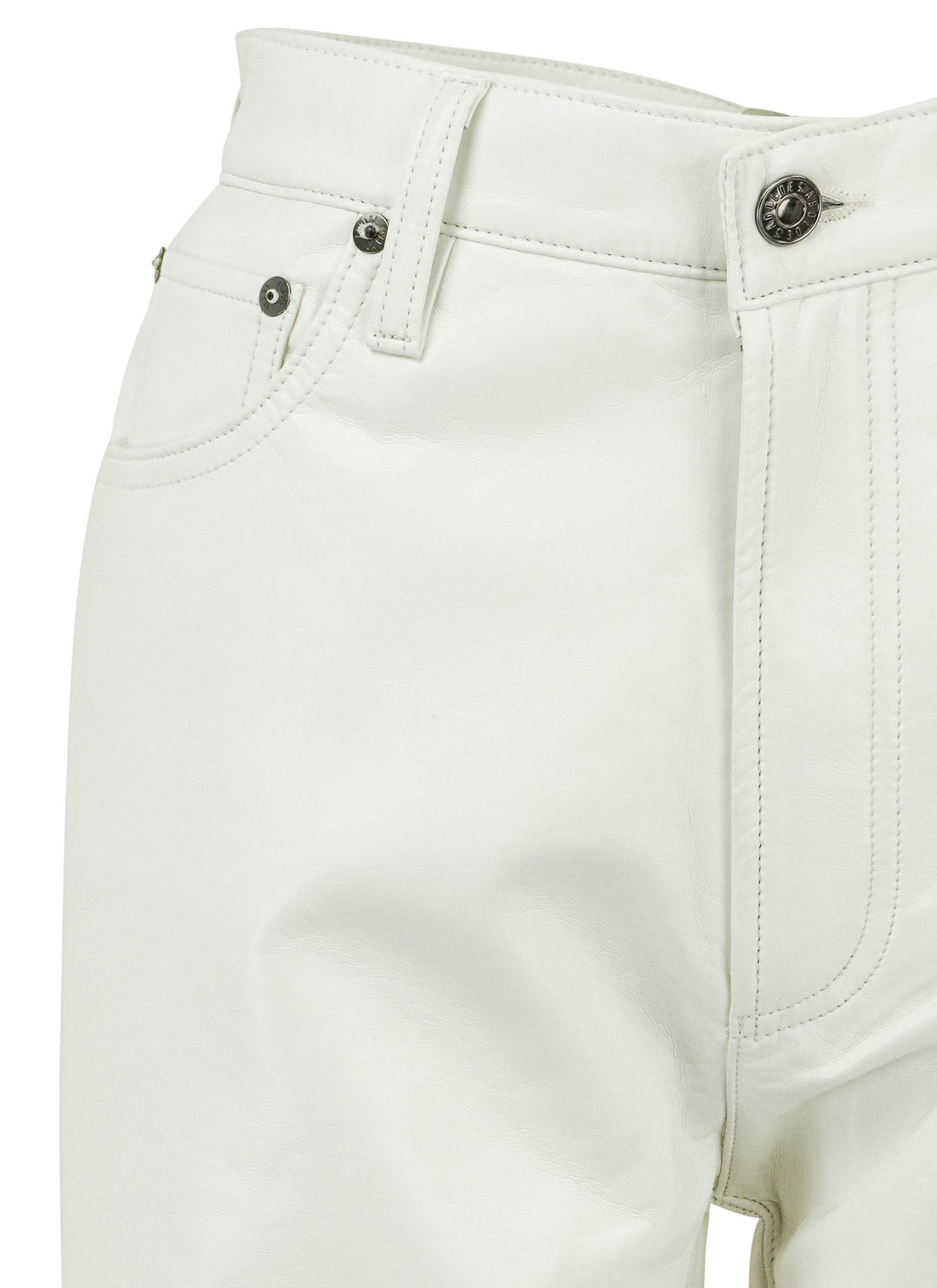 Agolde Riley Leather Pant in Cream - Discounts on AGOLDE at UAL