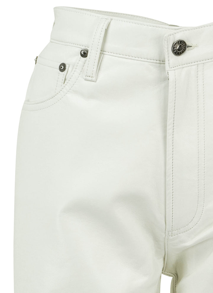 Agolde Riley Leather Pant in Cream - Discounts on AGOLDE at UAL