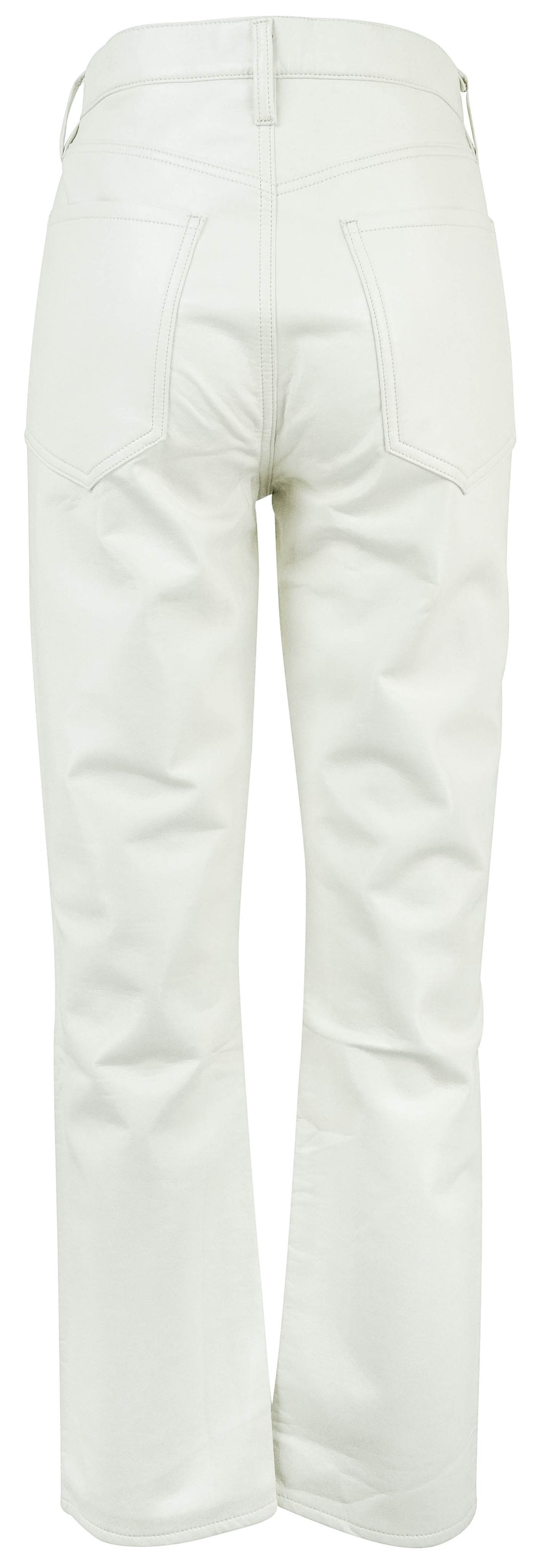 Agolde Riley Leather Pant in Cream - Discounts on AGOLDE at UAL