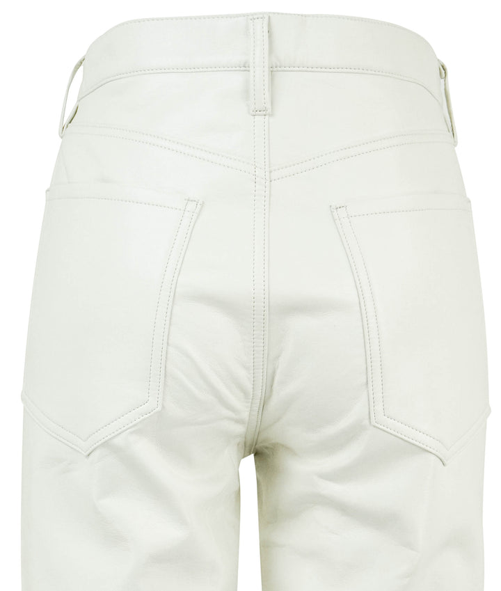 Agolde Riley Leather Pant in Cream - Discounts on AGOLDE at UAL