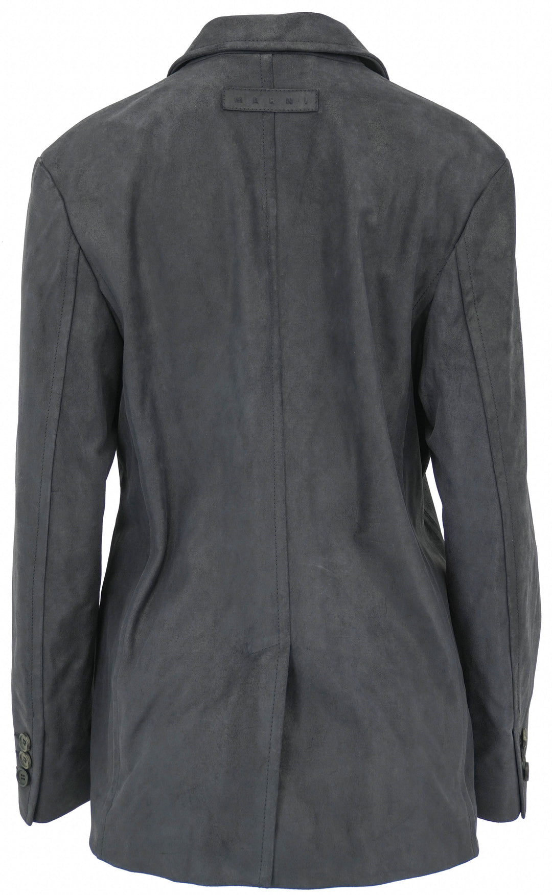 MARNI Suede Coat in Navy