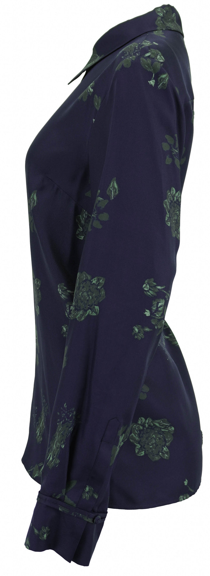 Gabriela Hearst Cruz Blouse in Dark Navy and Emerald Green