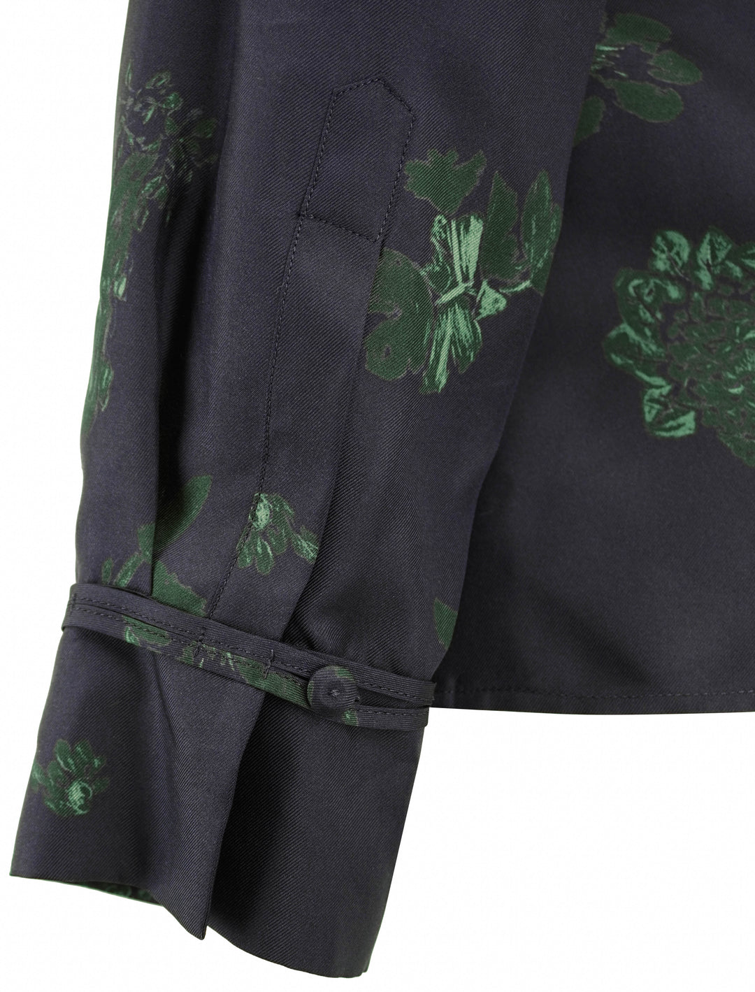 Gabriela Hearst Cruz Blouse in Dark Navy and Emerald Green