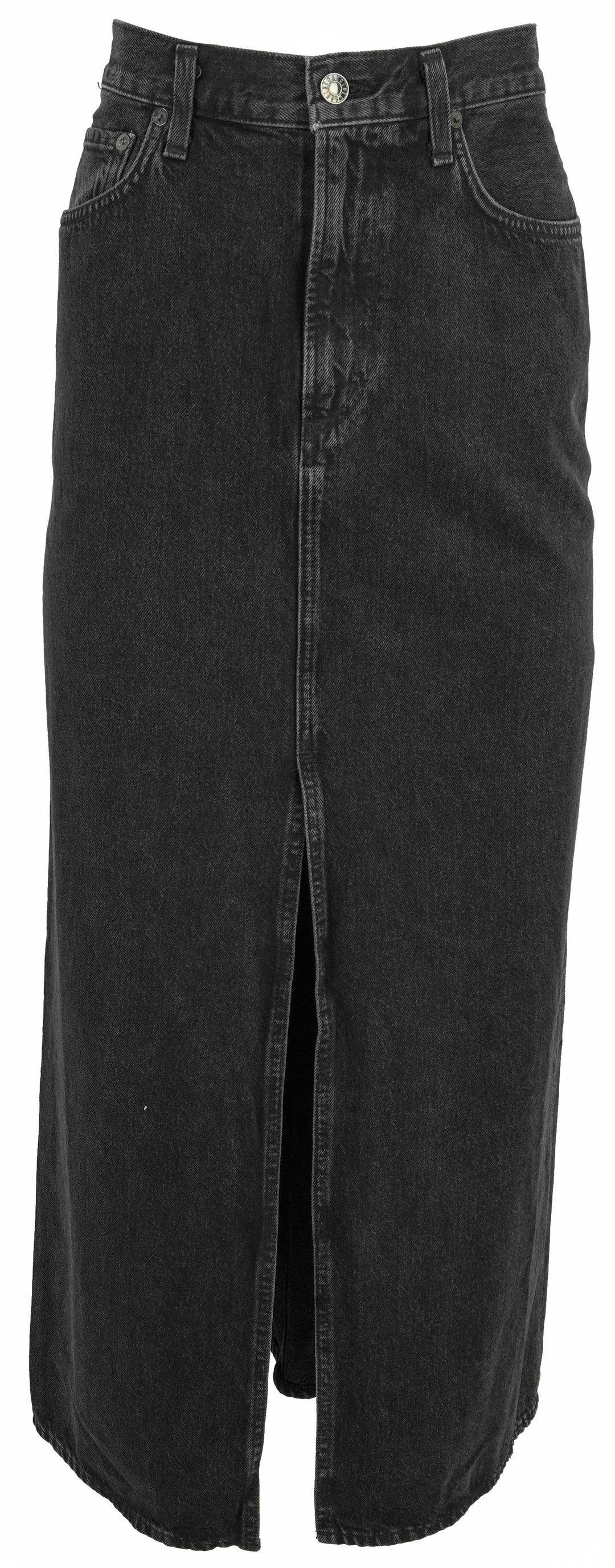 Agolde Leif Denim Skirt in Washed Black - Discounts on Agolde at UAL