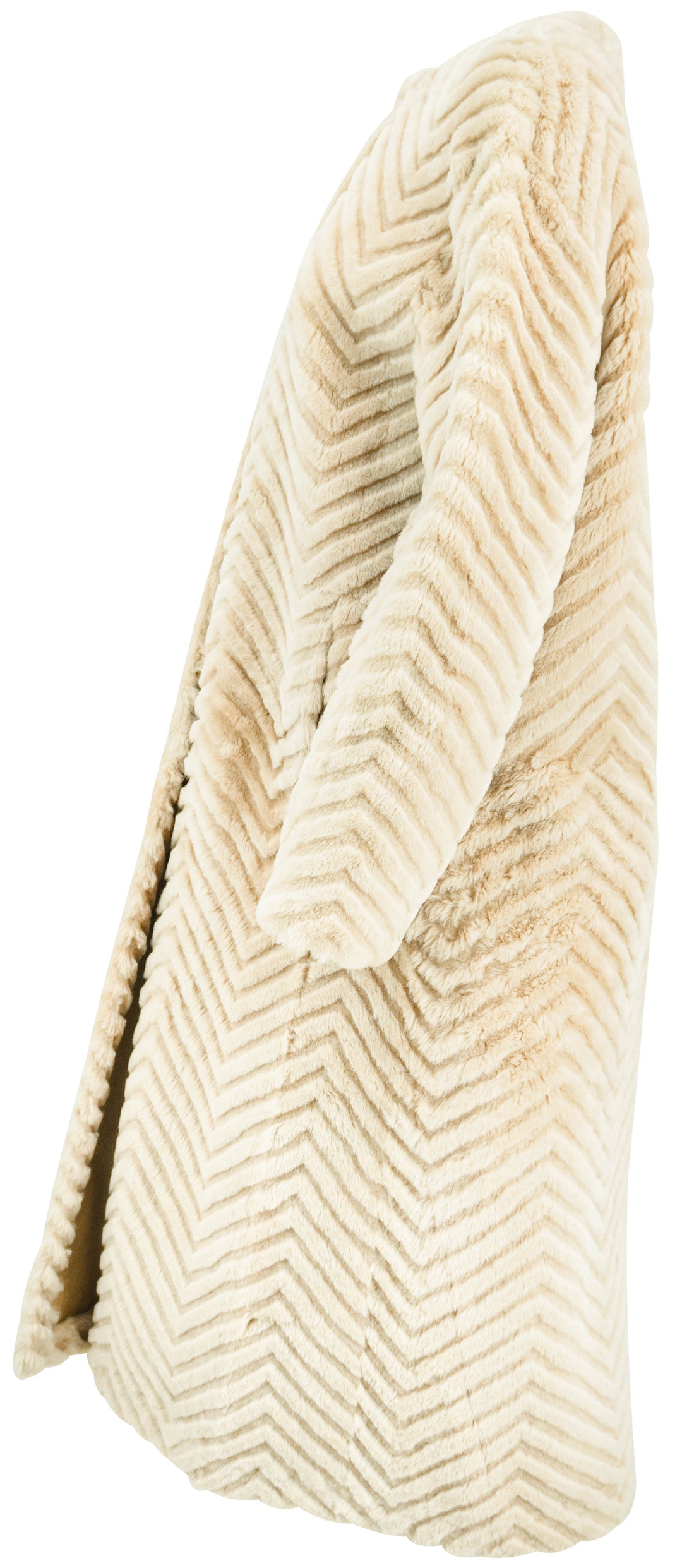 Zeynep Arcay Laser Cut Shearling Coat in Beige - Discounts on Zeynep Arcay at UAL