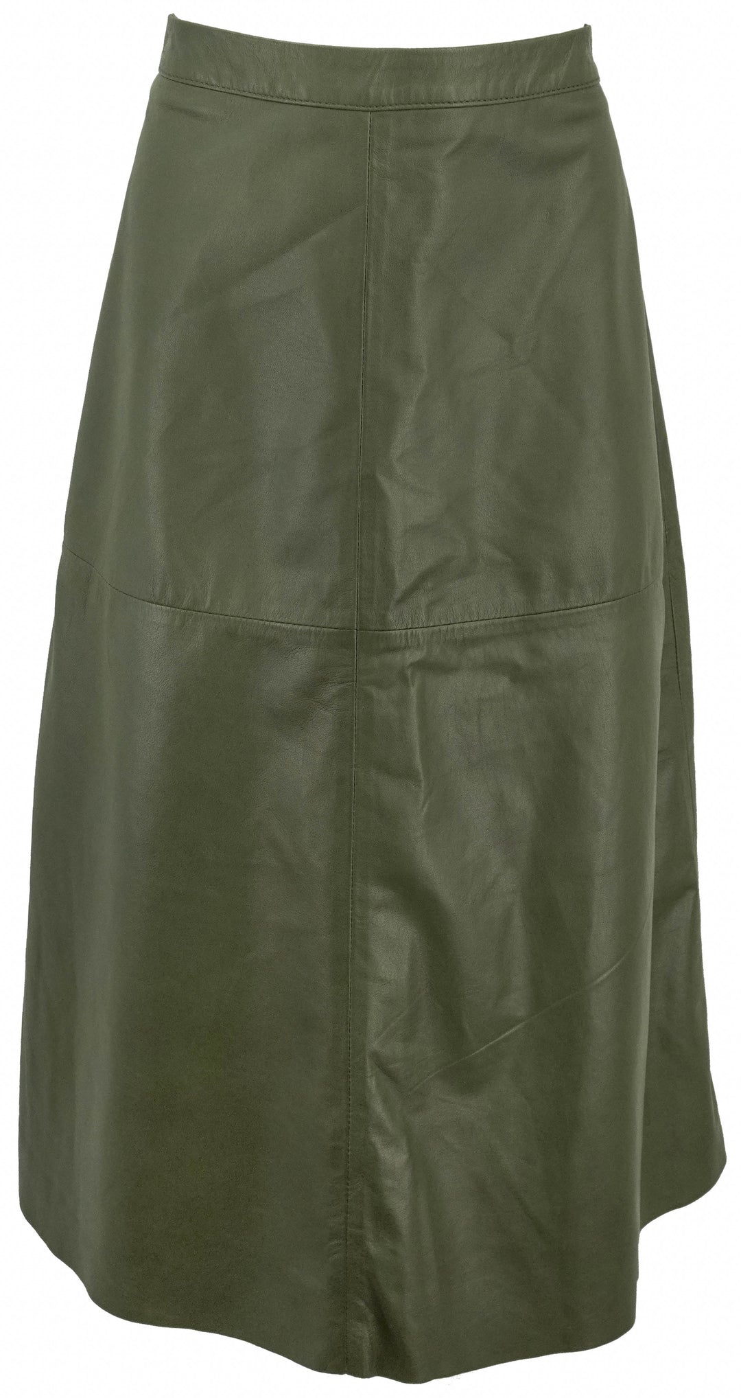 Officine Générale Leather Midi Skirt in Green - Discounts on Officine Générale at UAL