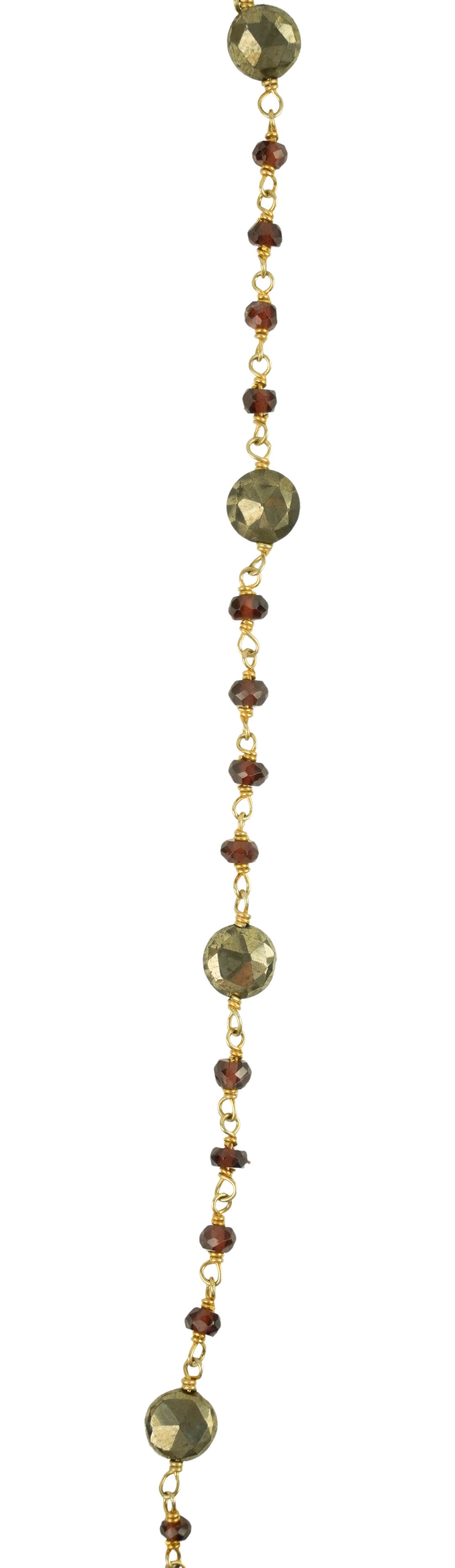 Ela Rae Diana Necklace in Garnet and Pyrite - Discounts on Ela Rae at UAL