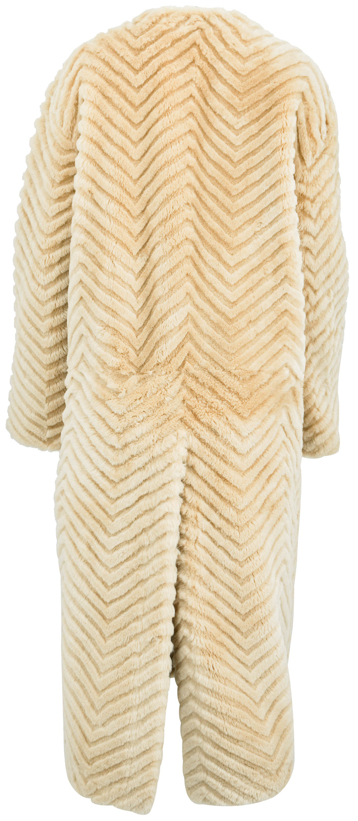 Zeynep Arcay Laser Cut Shearling Coat in Beige - Discounts on Zeynep Arcay at UAL