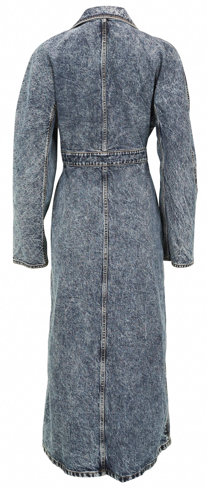 ALAÏA Spiral Trench Coat in Snow Denim - Discounts on ALAÏA at UAL